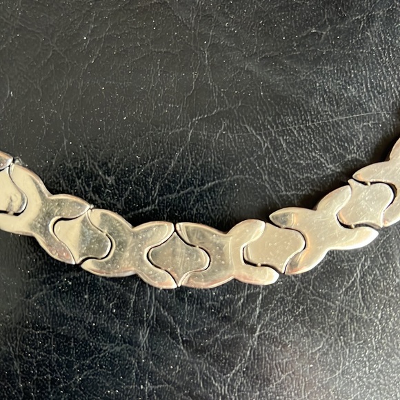 Mexican Sterling Silver Salvador Jualler Puzzle Collar Necklace Taxco 925 TJ-21 - Picture 5 of 13